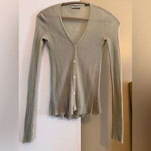Prada V-Neck Cardigan Sage Green